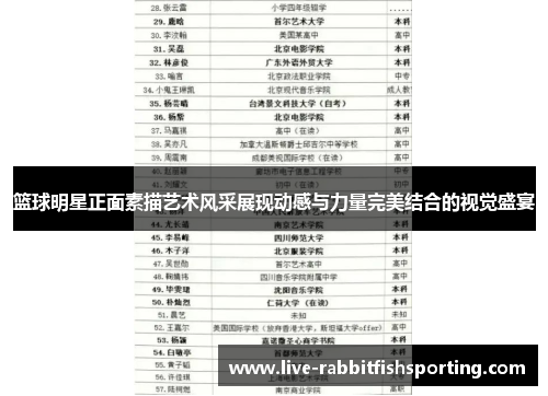 篮球明星正面素描艺术风采展现动感与力量完美结合的视觉盛宴